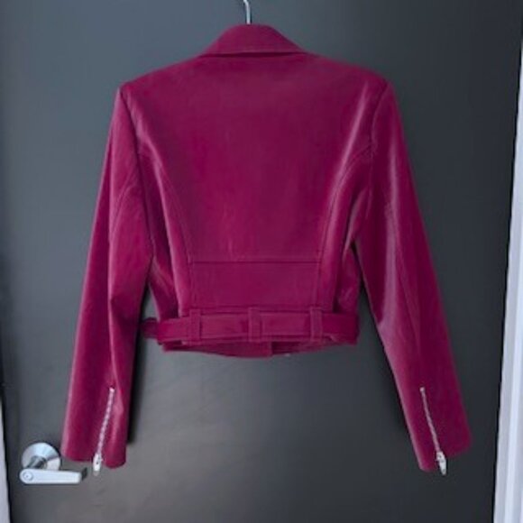 Cinq a Sept Zoe Embossed Faux Leather Moto Jacket - Picture 3 of 4
